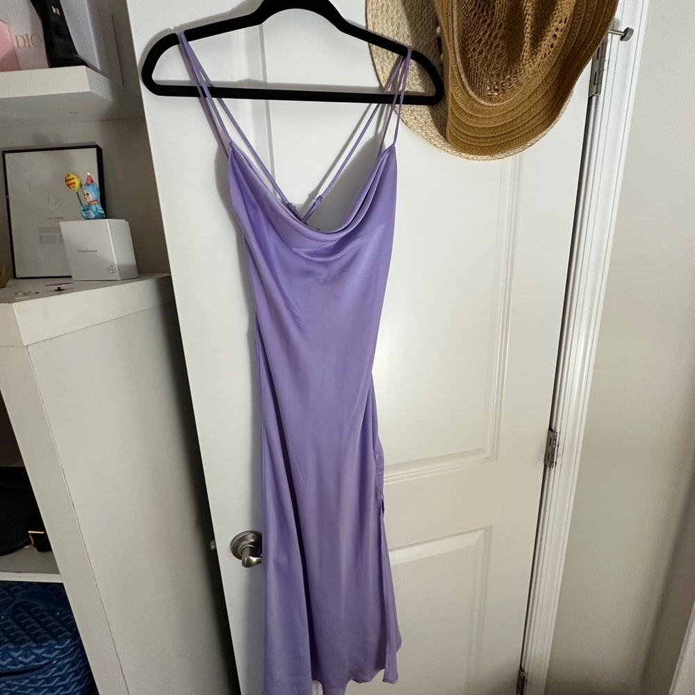 Astr GAIA Purple Slip Dress with Cowl Neck for Weddings